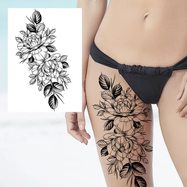 Tatuaj temporar sexy cu motive florale pentru femei