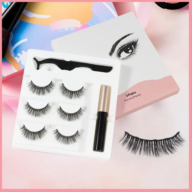 Magnetic eyelashes and eyeliner set