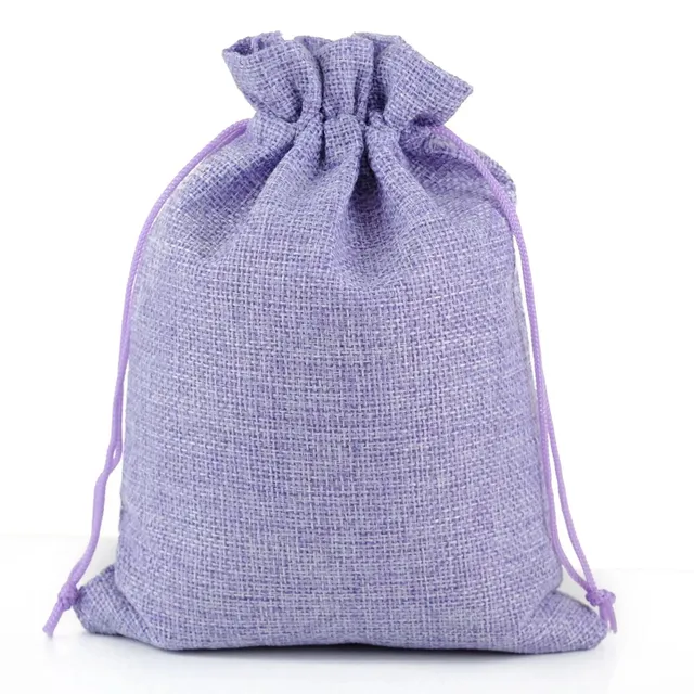 50 pcs of 7 x 9 cm jute linen gift bags in various colours