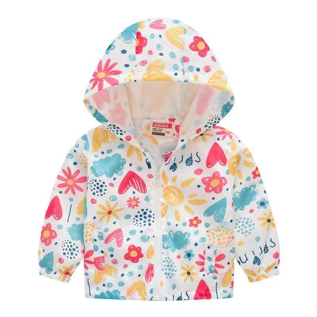 Girls spring and autumn windbreakers with hood