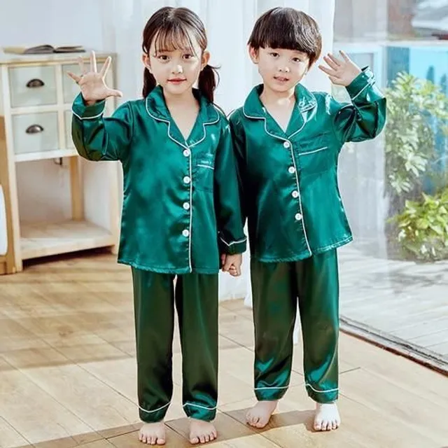 Printed satin children's pajamas