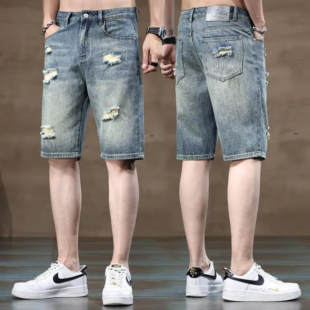 Pánske letné džínsové kraťasy