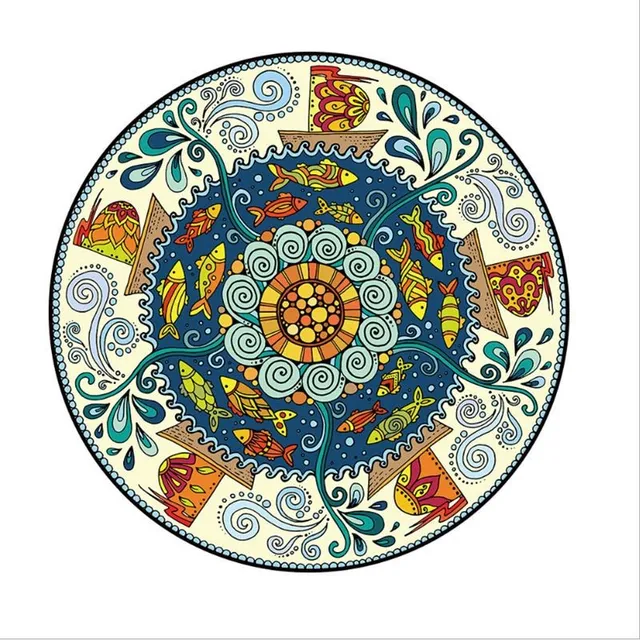 Round carpet in bohemian style