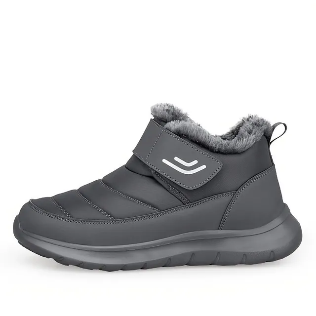 Warm and waterproof ankle boots with fleece and Velcro