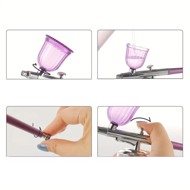 Set compresor de pulverizare cu pompă de aer și injector de oxigen, pentru pictură, vopsire, nail art, tatuaje, cofetărie, nano ceață și pulverizare