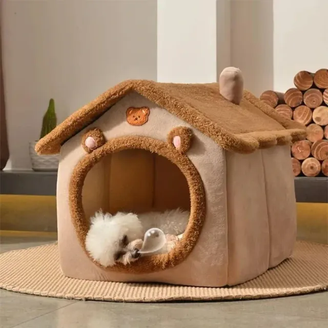 Maison pour animaux de compagnie avec lit chaud - lit amovible et lavable