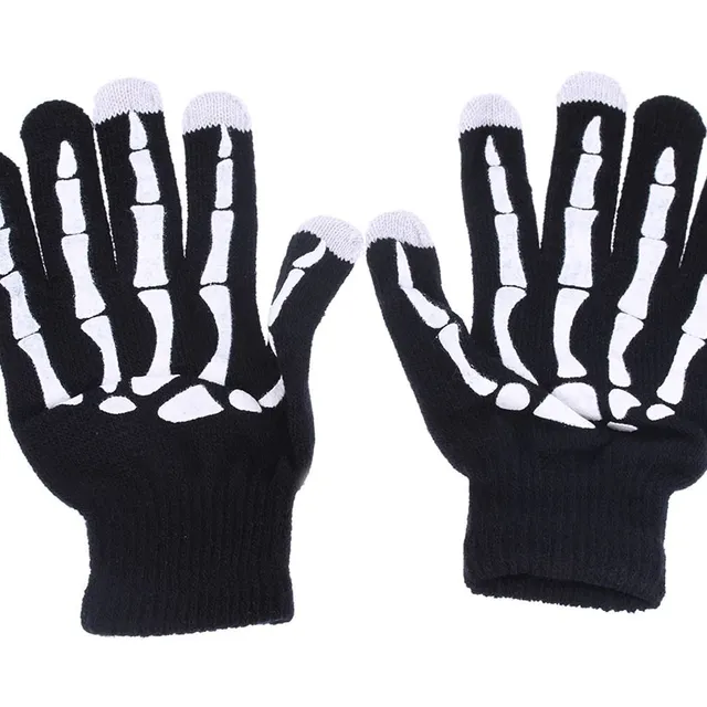 Zimowe rękawiczki męskie z kośćmi