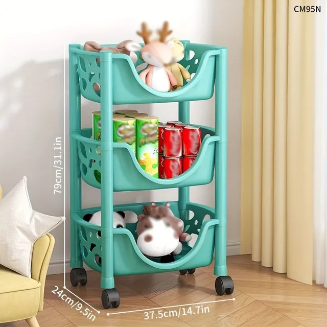 Storage trolley on wheels 2/3/4/5 floors, slender storage cabinet, spacious shelves for small things, snacks