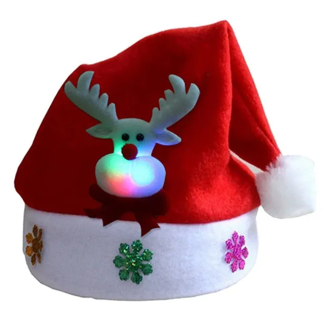 LED svítící vánoční čepice - různé druhy
