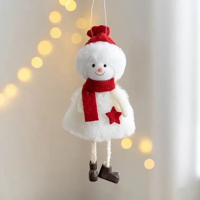 Figurine decorative de Crăciun pentru brad - Fetita, renul și om de zăpad