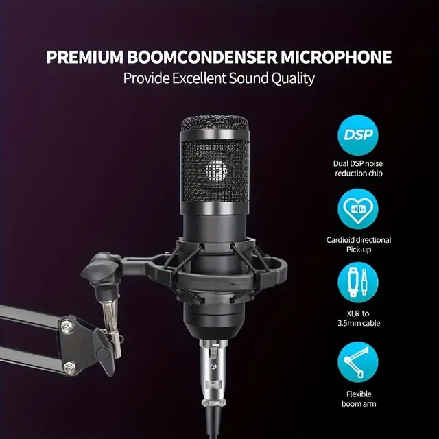 Podcast Equipment Bundle, BM-800 Podcast Microphone Bundle With F998 Sound Card, Capacitor Studio Microphone For Laptops, Computers Vlog Living Broadcast Live Streaming