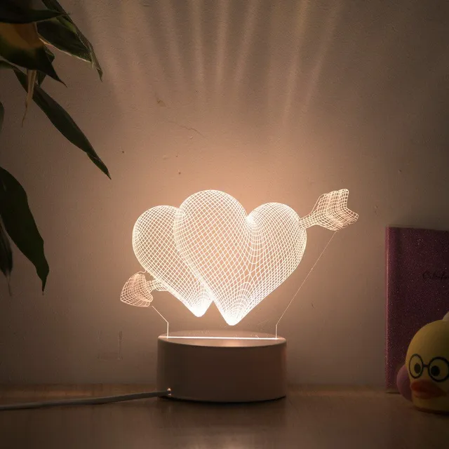 Romantic 3D table lamp