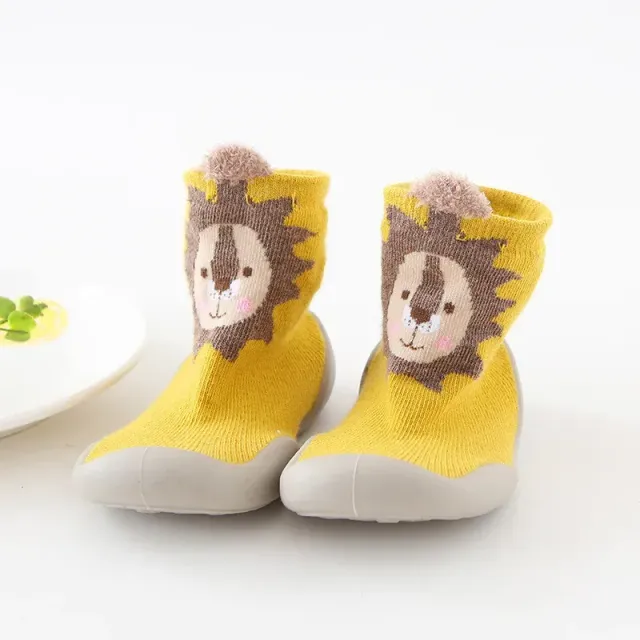 Children's knitted sock shoes with rubber sole, non-slip home socks for toddlers, spring/summer/autumn