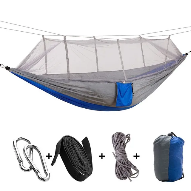 Tourist hammock with mosquito net