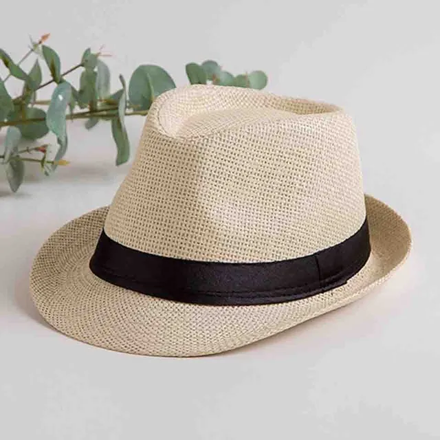 Plážový unisex stylový slaměný klobouk