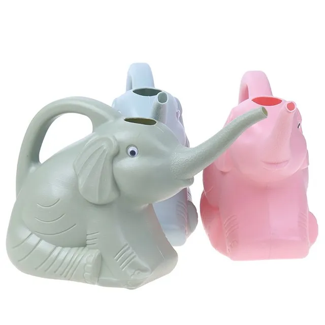 Stylish watering can for watering garden and outdoor flowers in the shape of Kyrylo the elephant