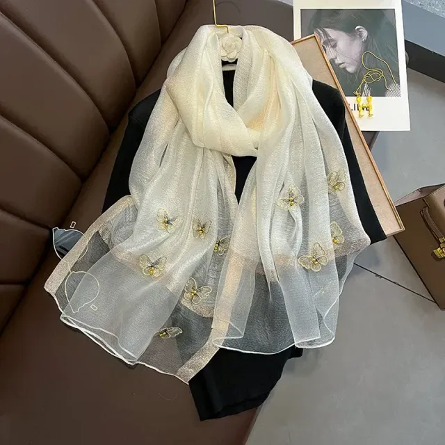 Luxury single color soft wooled silk scarf for women