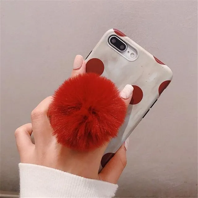 Mobile phone holder - plush ball