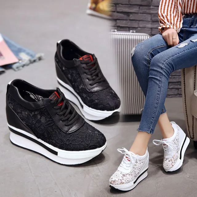 Women's stylish spring platform sneakers