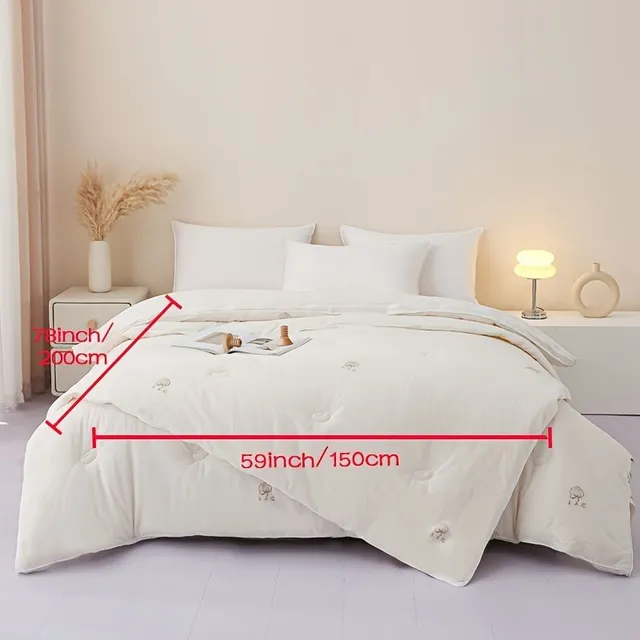 One White Cotton Year-round Insertion into the duvet, thickened Soft Comfortable and Warm Feathers Of 55% Soy Soy Fibers, Machine-friendly Wardrobe Do Bedroom