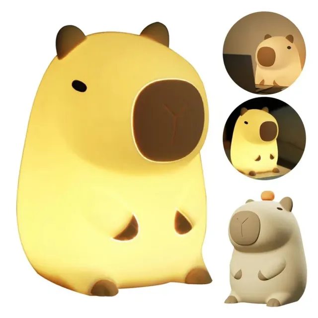 Night lamp in the shape of cute capybara - silicone, USB charging, suitable for children's room