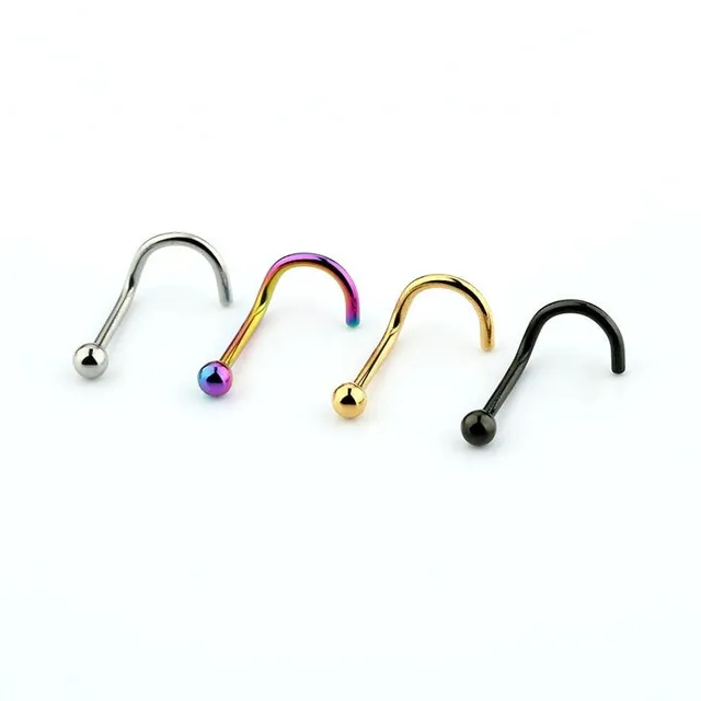 Decent nose piercing with curved end - 4 colours