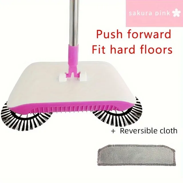 Manual multifunctional floor washing machine - sweeps, vacuums and wipes. On dry and wet use