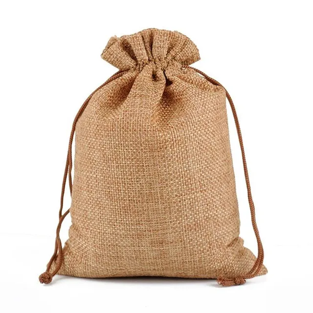 50 pcs of 7 x 9 cm jute linen gift bags in various colours