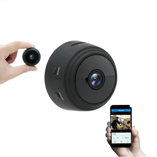 Mini WiFi kamera HD 720/1080p s nočním viděním a mikrofonem pro chytrou domácnost