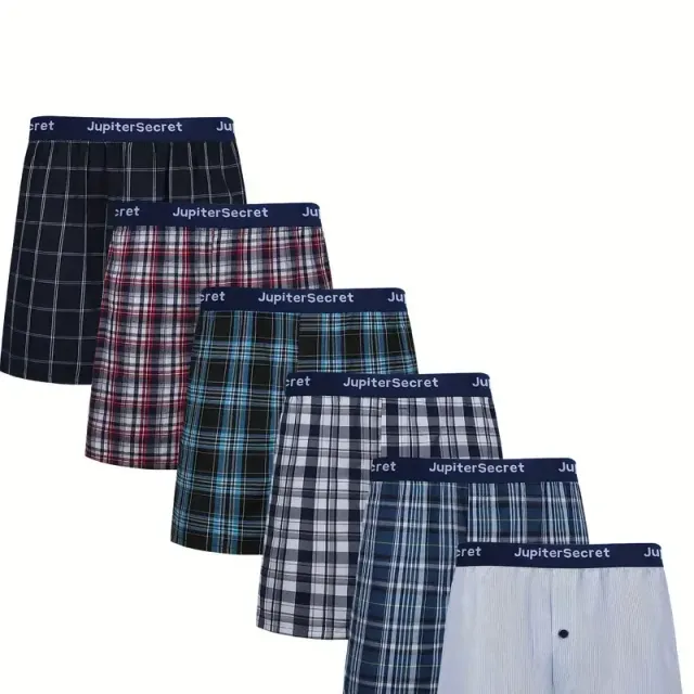 6/10 male woven boxers with elastic tape - Random Color