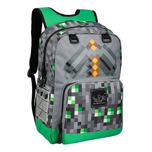 Stylish school backpack with Minecraft theme a