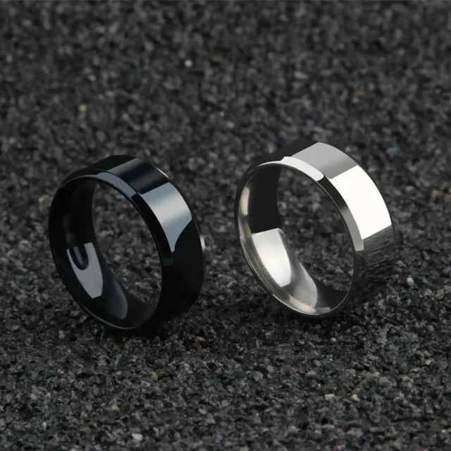 Titanium steel ring - black, gold, silver