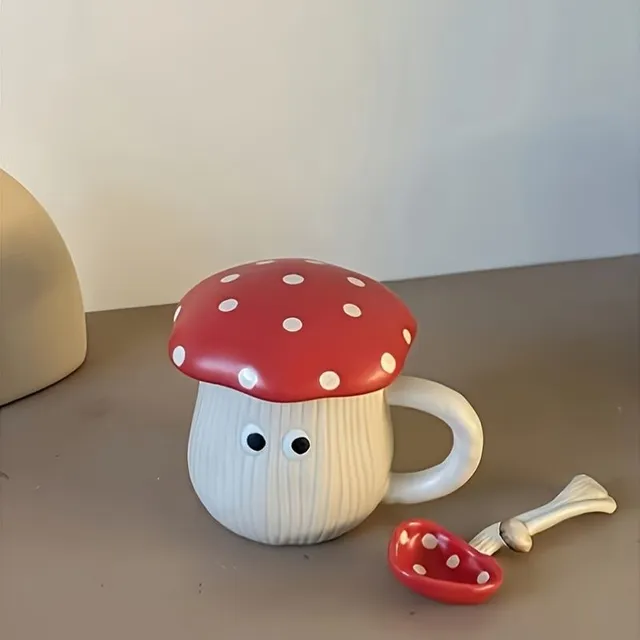 Cute cartoon spoons in the form of red toads made of quality ceramics