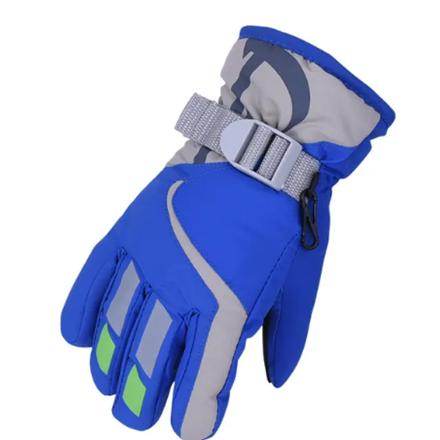 Children's ski gloves of high quality modra