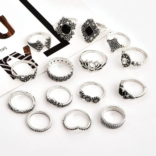 Women's 15-piece ring set