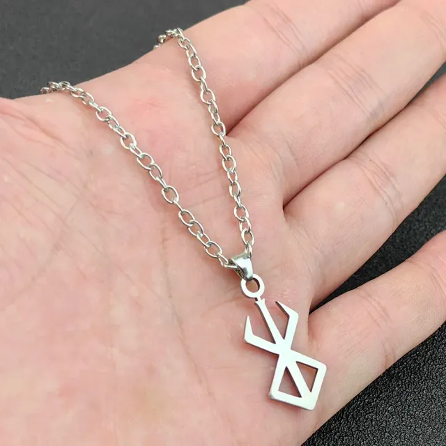 Necklace with Nordic symbol Berserker Rune of steel