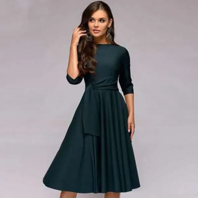 Women's elegant dress with wide skirt Nubia