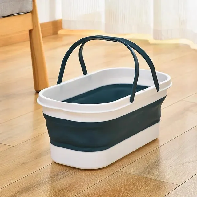 Seau pliable pour mop et linge avec roulettes - Seau universel pour la maison, la voiture, le camping et les voyages