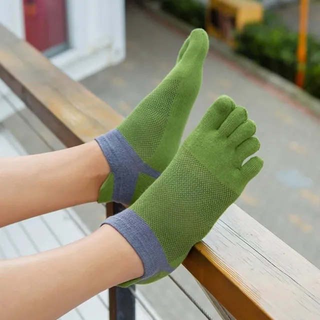 Unisex ankle toe socks - two-tone