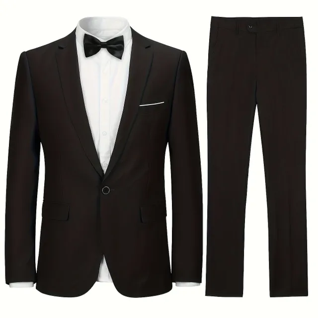 Formal men's suit 1 button jacket + pants for business dinner, wedding, party