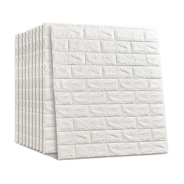 Tapety 3D / Bricks white 77x70x0-65-cm