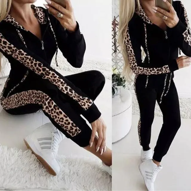 Beautiful ladies tracksuit with leopard pattern