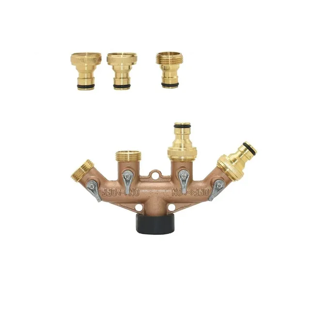 Brass four-way divider for tap