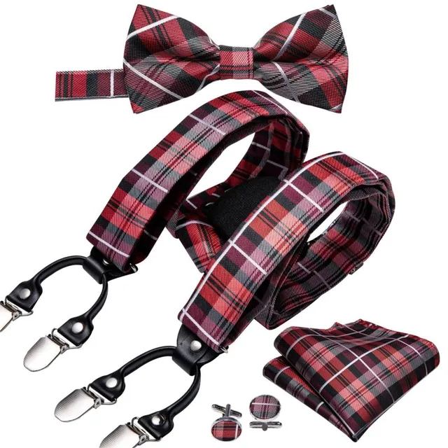 Men's suspenders, bow tie and handkerchief T1177