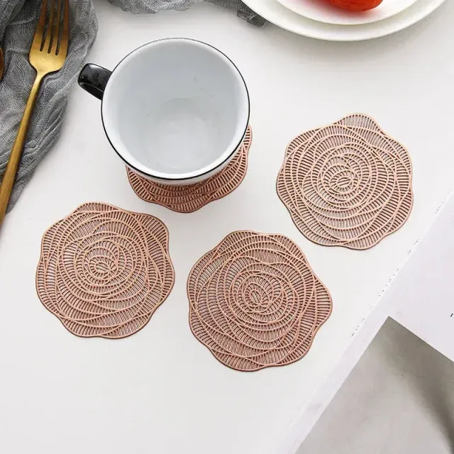 1 piece of PVC beverage coaster with anti-slip coating on the dining table