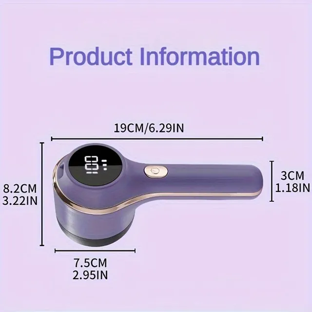 Charging hair remover from USB substances: Portable machine for domestic removal of lumps, hair from sweaters and clothing with fibres