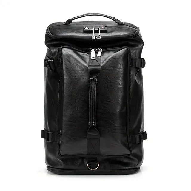 Practical backpack for trips with large capacity, made of light PU leather, ideal for all types of activities