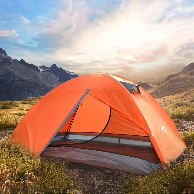 Cort dublu strat pentru două persoane, cort portabil de camping pentru exterior rezistent la ploaie și cremă de protecție solară
