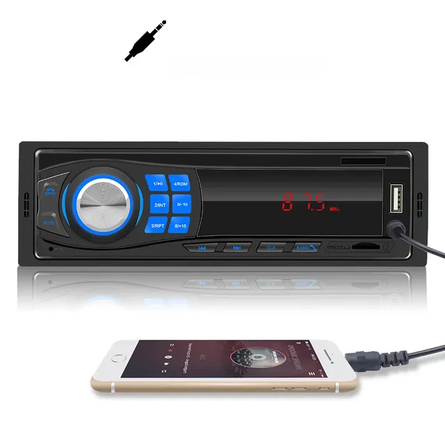 Universal radio with BT connection, USB, AUX, FM, MicroSD - 1DIN connection