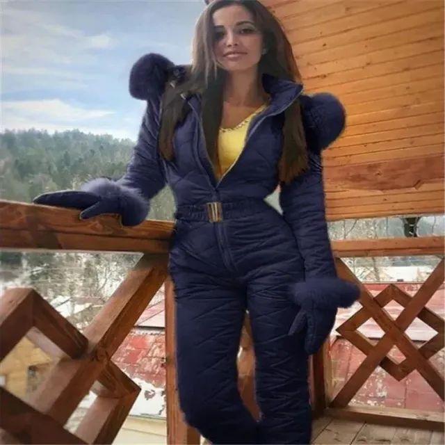 Women's ski suit with zipper